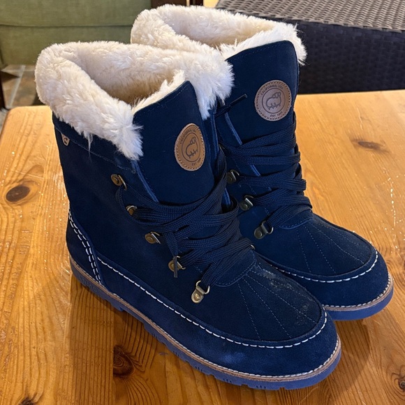 Lamo Shoes - Lamo Navy Winter Boots with Cream Lining